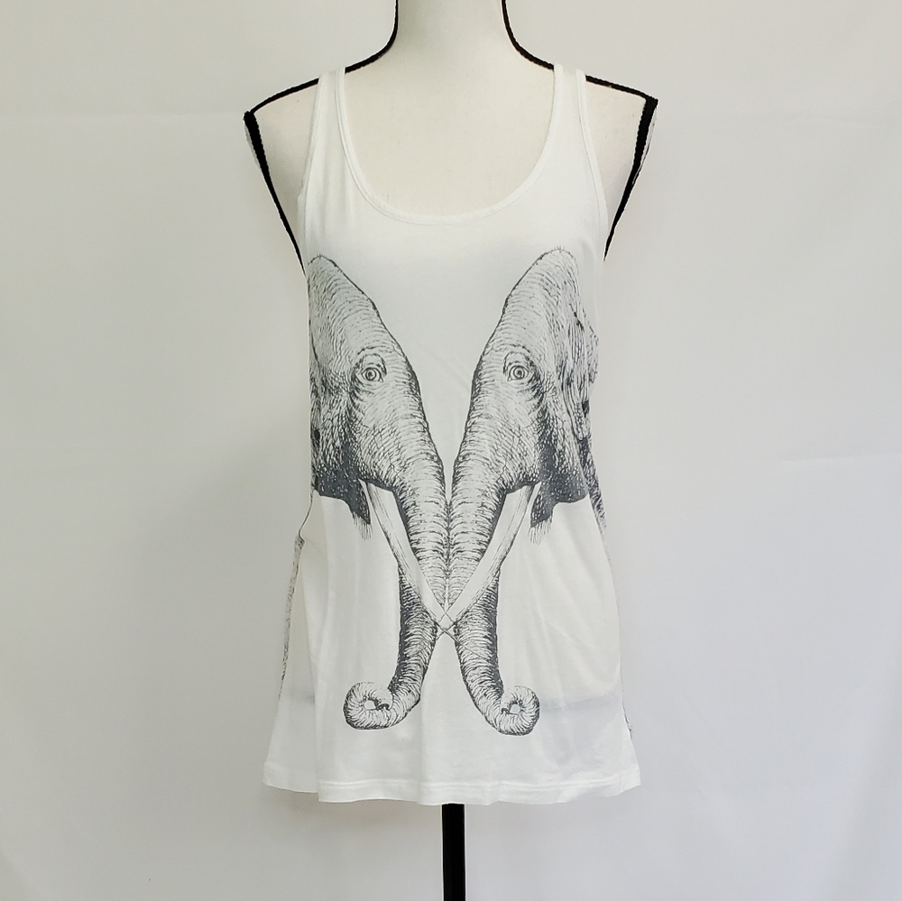 Forever 21 Elephant Print Racerback Tank Top